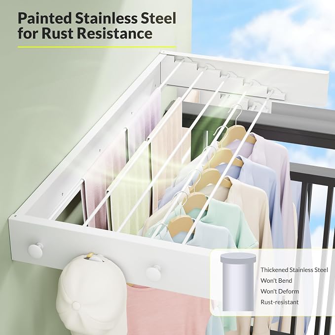Collapsible Laundry Drying Rack Wall Mounted - Image 5
