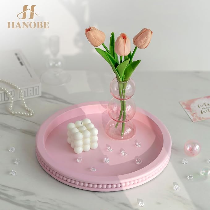 Hanobe Pink Round Decorative Tray - Image 6