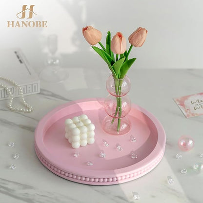 Hanobe Pink Round Decorative Tray - Image 6