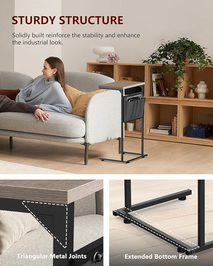 Vantic C Shaped End Table, Small Side Table - Image 8
