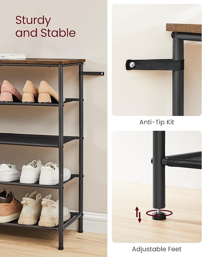 VASAGLE Shoe Rack, 5-Tier Shoe Storage Organizer - Image 5