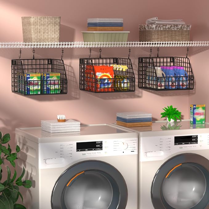 PUPPYCUTE Larger & Deeper Hanging Storage Basket, Closet Organizers and Storage - Image 3