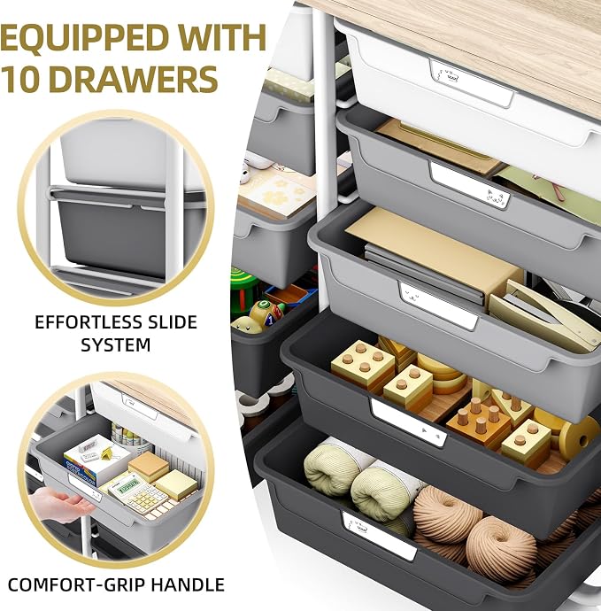 10 Drawer Rolling Storage Cart - Image 4