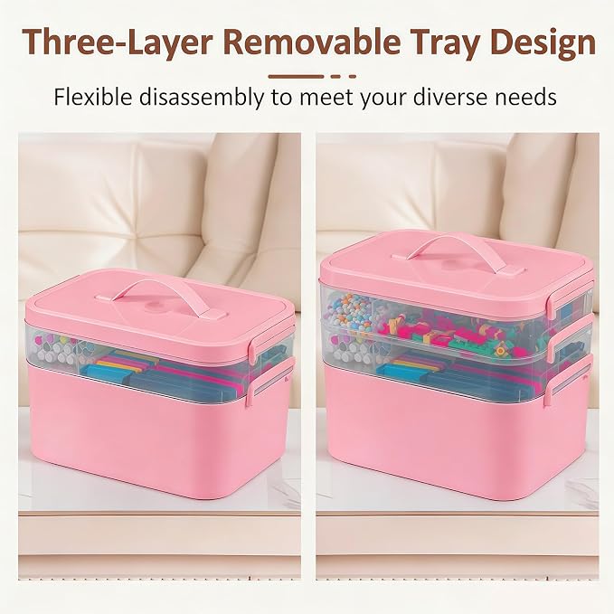Gifhomfix 4-Layer Plastic Craft Organizers and Storage Box - Image 6