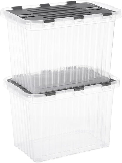 Superio Storage Bins with Lids, Stackable Totes, BPA Free, Odor Free, Organizer by Superio