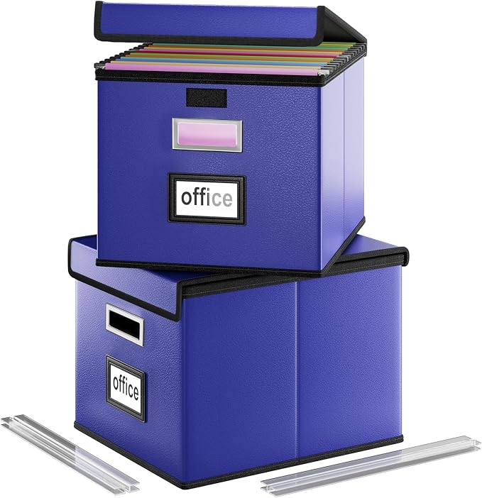 File Organizer Box with Lids, Collapsible File Folder Organizer | File Box with by Huolewa