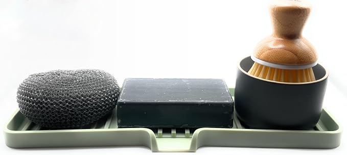 Happitasa Silicone Soap Dish Tray and Sponge Holder - Image 2
