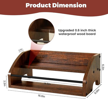 Wooden Countertop Organizer- Liquor Bottle Display Shelf, Coffee Syrup Rack - Image 4