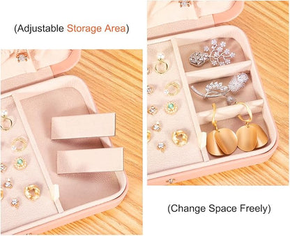 LANDICI Small Jewelry Box for Women Girls, PU Leather Travel Jewelry Case - Image 4