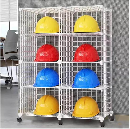 Stackable Safety Helmet Storage Boxes, Large Adjustable Hard Hat Placement by Unknown