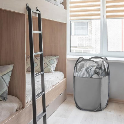 TECHMILLY Pop Up Foldable Laundry Basket, Mesh Laundry Hamper - Image 7