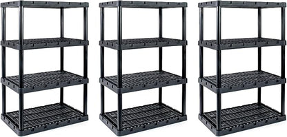 Gracious Living 3 Pack XL Heavy-Duty Storage Shelves, Knect-A-Shelf 4-Shelf by GraciousLiving