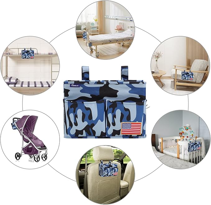 Surblue Bedside Caddy Hanging Bed Organizer Storage Bag Pocket - Image 6