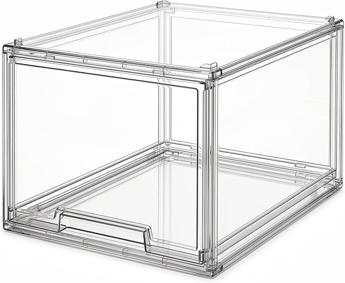 Large Clear Stackable Storage Drawers, 1 Pack Acrylic Organizer Bins by TimberAura