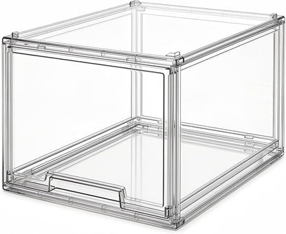 Large Clear Stackable Storage Drawers, 1 Pack Acrylic Organizer Bins by TimberAura
