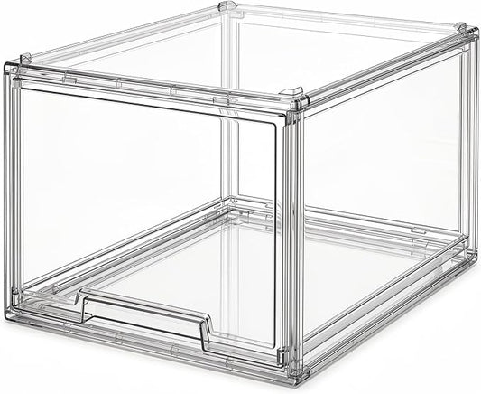 Large Clear Stackable Storage Drawers, 1 Pack Acrylic Organizer Bins by TimberAura