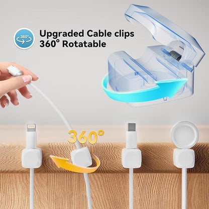8 Pack Cord Organizer Holder, Rotatable Cable Clips, Spring Cord Holder - Image 2