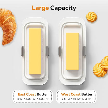 Pisol Butter Dish with Lid for Countertop and Refrigerator Door Shelf, Airtight - Image 3