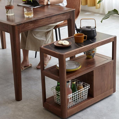 Solid Wood End Table with Storage Drawers, Narrow Side Table - Image 7