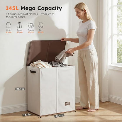 SOLEDI Luxury Double Laundry Hamper - Image 2