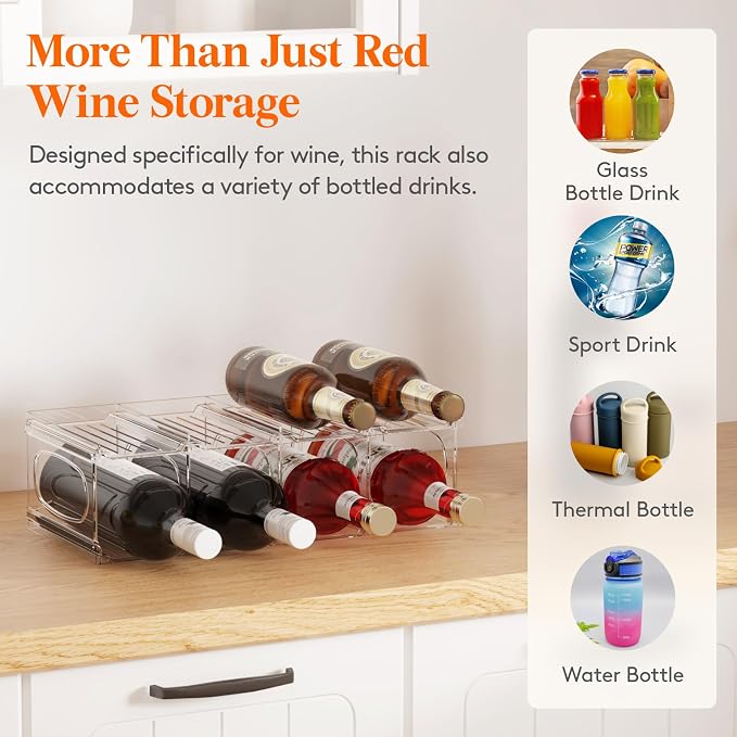 Lifewit Wine Rack for Fridge, Stackable Wine Bottle Holder - Image 5