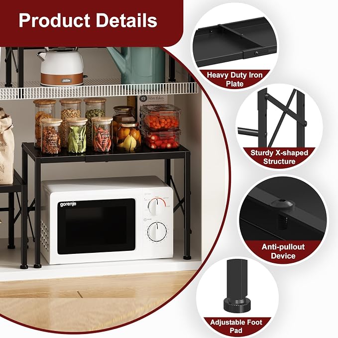 Expandable 110 LBS Heavy Duty Storage Shelves, Metal Shelving Unit - Image 5