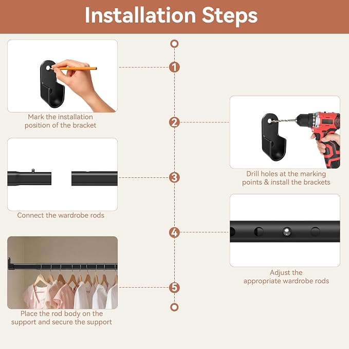 Oval Closet Rod 18-52 Inch Adjustable Closet Rods - Image 8