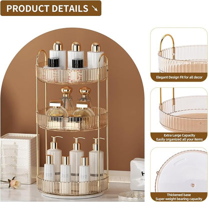 360° Rotating Makeup Organizer for Vanity - Image 6