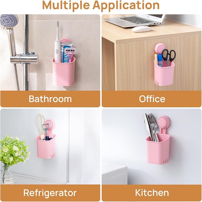 LEVERLOC Powerful Suction Cup Toothbrush Holder, Drill-Free Wall Shower Holder - Image 6
