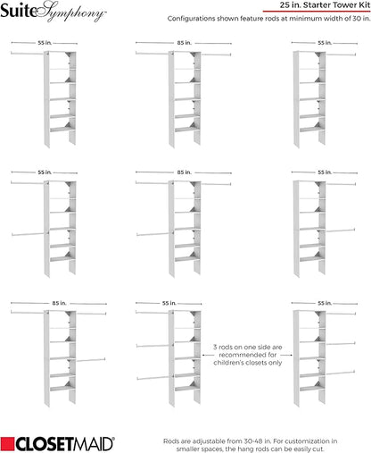 ClosetMaid SuiteSymphony Wood Closet Organizer System, 25-Inch Starter Kit - Image 5