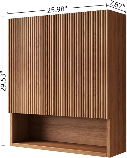 Brown Oak Bathroom Wall Cabinet - Image 3