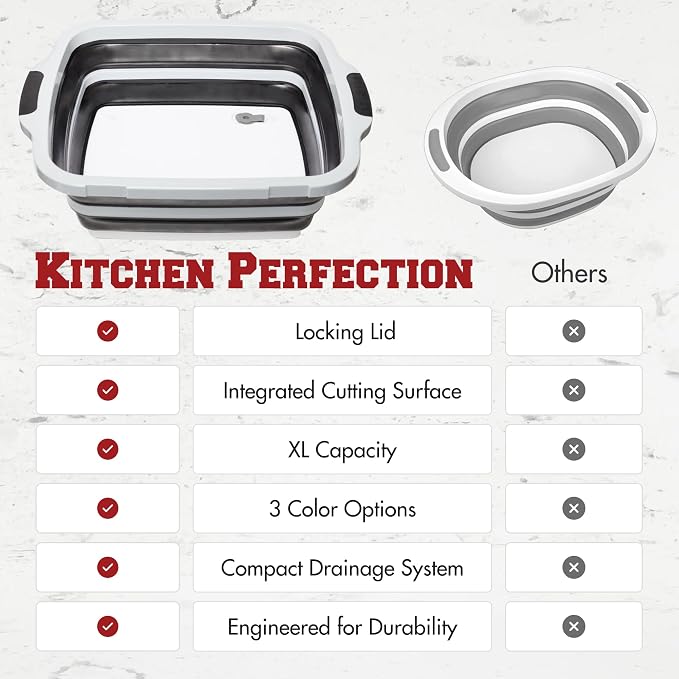 KITCHEN PERFECTION Collapsible XL Smoker & BBQ Prep Tub - Image 8