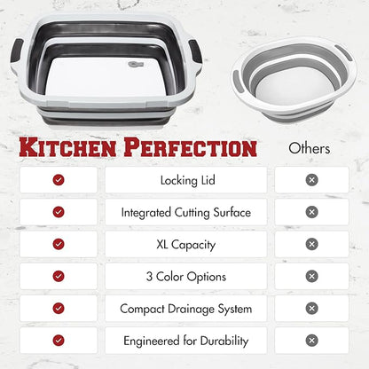 KITCHEN PERFECTION Collapsible XL Smoker & BBQ Prep Tub - Image 8