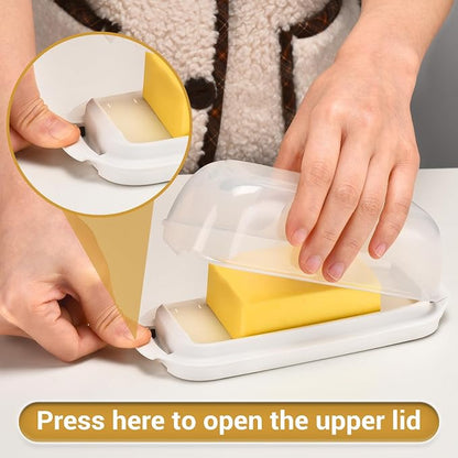 Butter Dish with Clear Lid, Butter Container Holds - Image 3