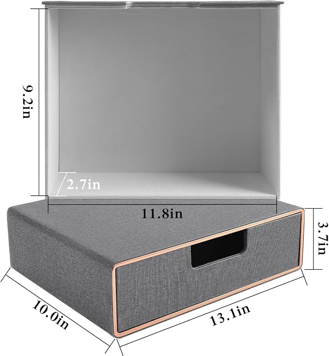 Stackable Organizer Drawer PU Leather Classic Handmade, Organize Home Office - Image 3