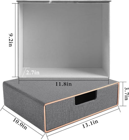 Stackable Organizer Drawer PU Leather Classic Handmade, Organize Home Office - Image 3