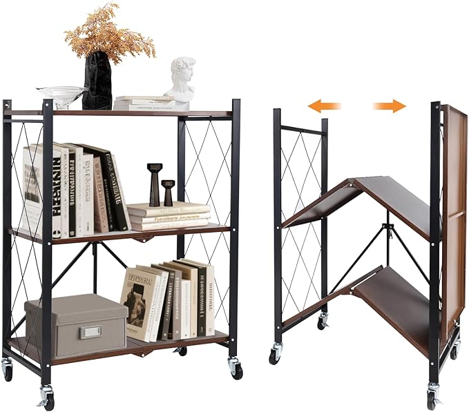 3 Tier Vintage Multifunctional Folding Shelf by YUANJIMI