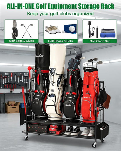 Golf Bag Storage Garage Organizer- Golf Bag Stand Fit - Image 3