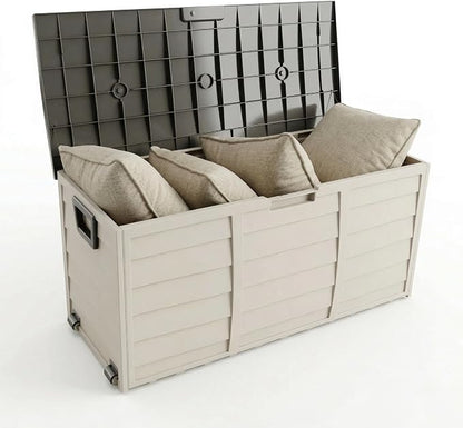 75 Gallon Outdoor Storage Box, 260L Waterproof Resin Deck Box by Unknown