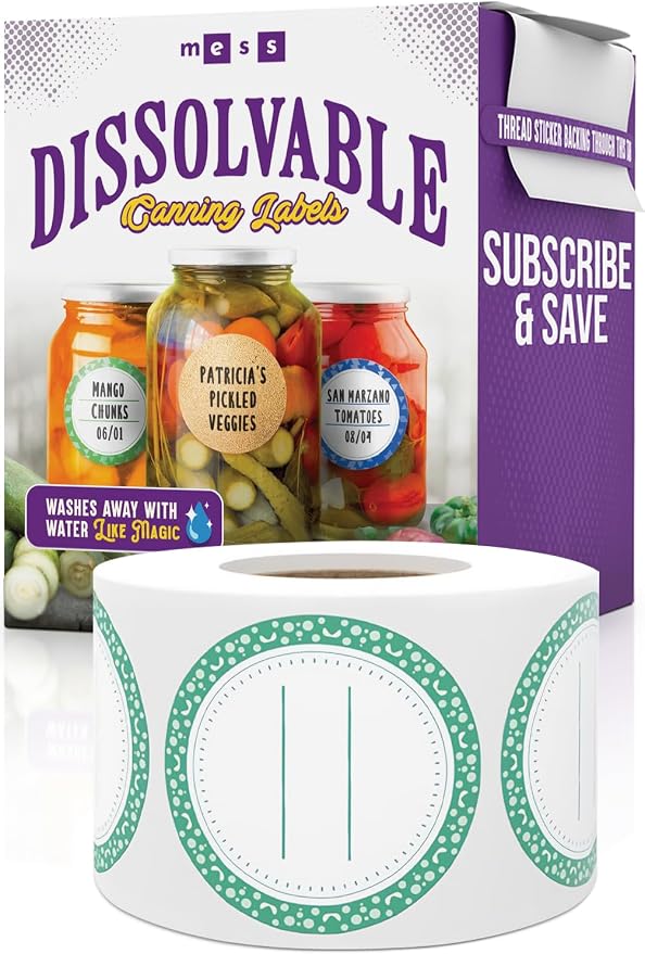 Canning Labels Dissolvable Stickers by MESS