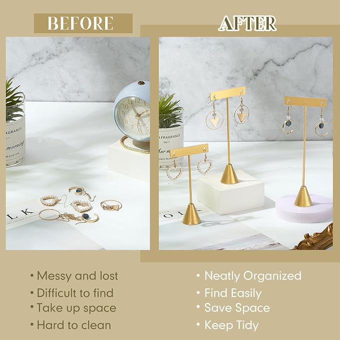 Marsui 18 Pcs Earring Display Set T Bar Earring Display Stand - Image 5