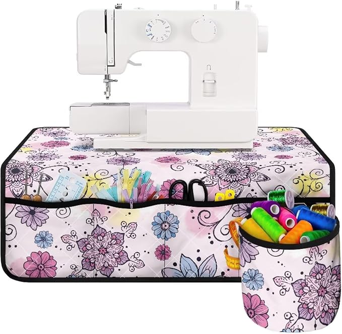 Pastel Floral Swirl Sewing Machine Mat Foldable Non Slip Sewing Machine by Unknown