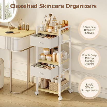 Flycity Rolling Makeup Organizer Cart, Floor Skincare Organizers Storage - Image 5