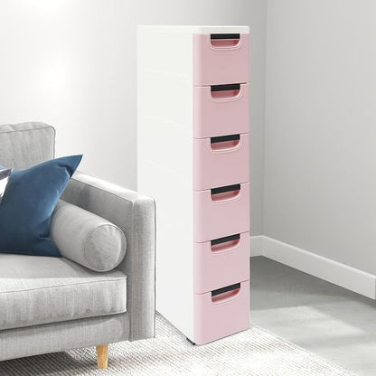 6 Drawers Narrow Slim Plastic Storage Cabinet, Storage Drawer - Image 5