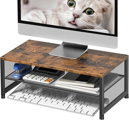 Desk Organizers and Accessories, 2-Tier Metal Computer Monitor Stand Riser - Image 8