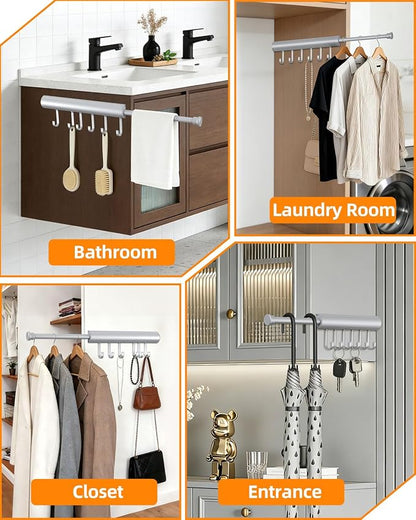 12 Inch Valet Rod for Closets Pull Out, Pull Out Rod For Hanging Clothes And - Image 7