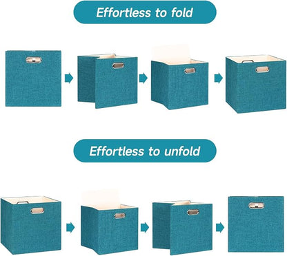 Posprica Collapsible Storage Bins, 13×13 Foldable Storage Cube Boxes Fabric - Image 3