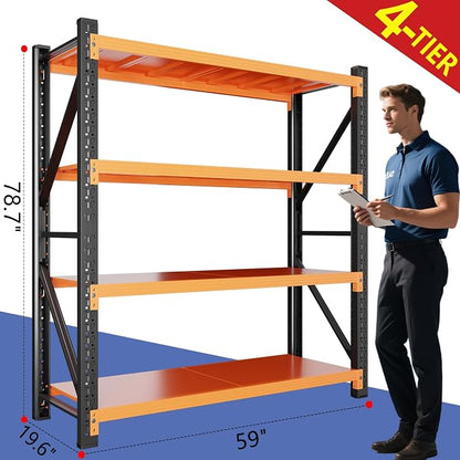 79" H Garage Shelving, 4000LBS Heavy Duty Storage Rack, 4 Tiers Metal Storage - Image 2