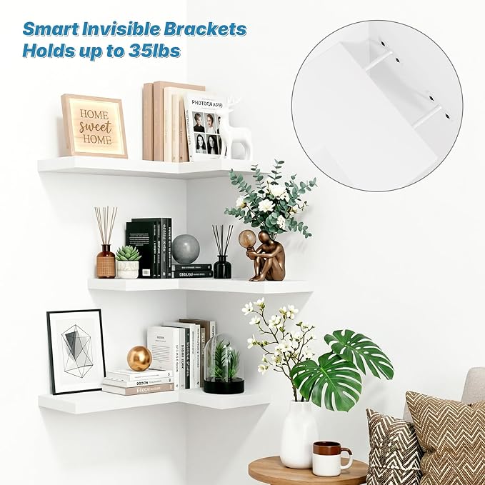Floating Corner Shelves Wall Mounted - Image 5