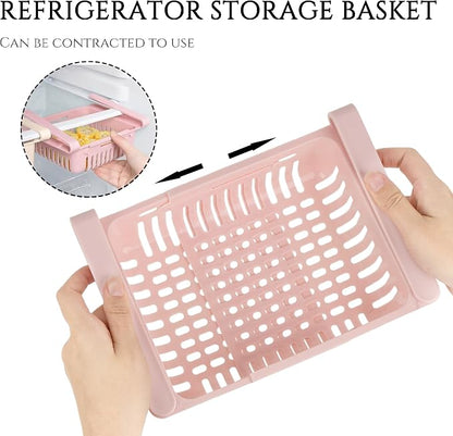 Refrigerator Drawer Organizer 2 Packs Retractable Drawer Refrigerator Storage - Image 3